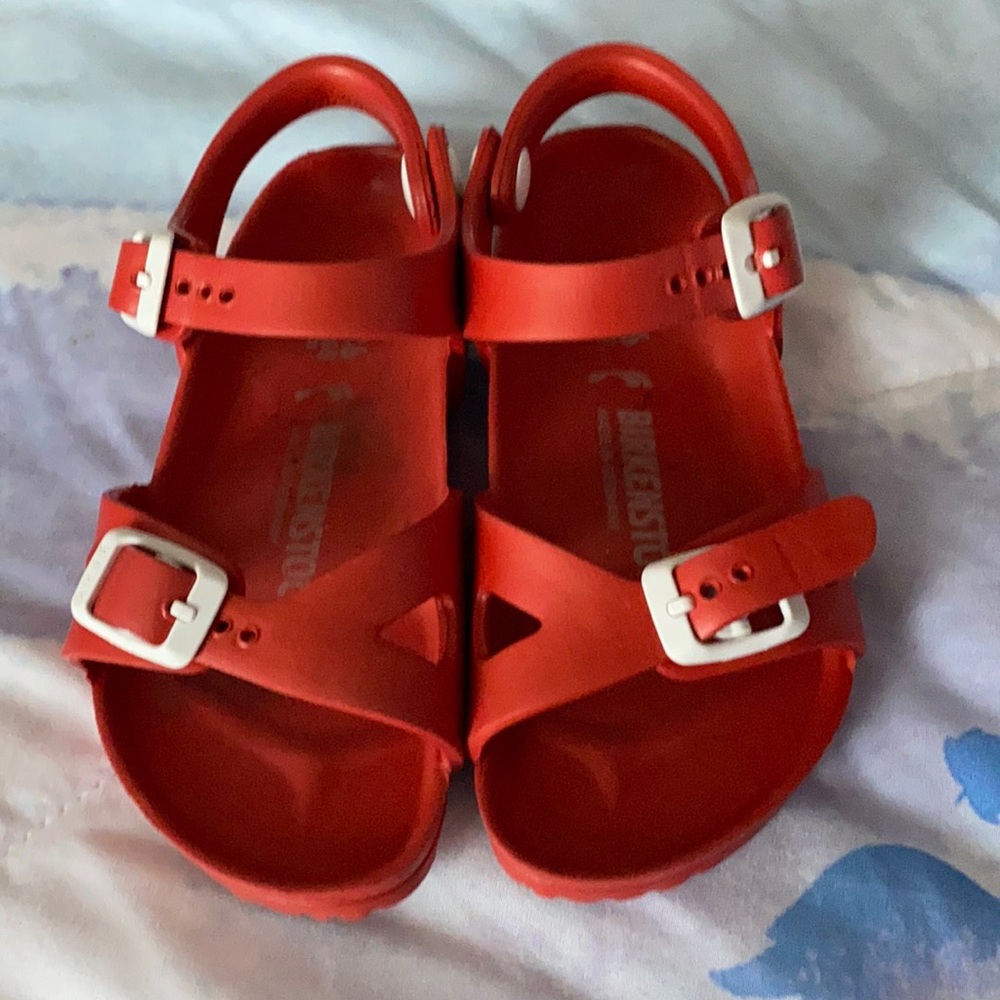 Red Toddler Birkenstock sandals